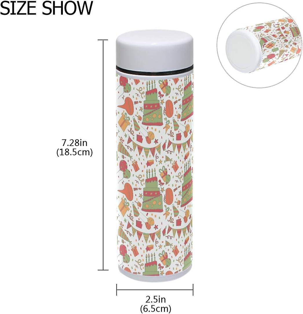 Vacuum Insulated Stainless Steel Water Bottle Stunning Seamless Pattern Balloon Gift Cake Thermos Tumblers Portable Hyrdoflask Travel Mug