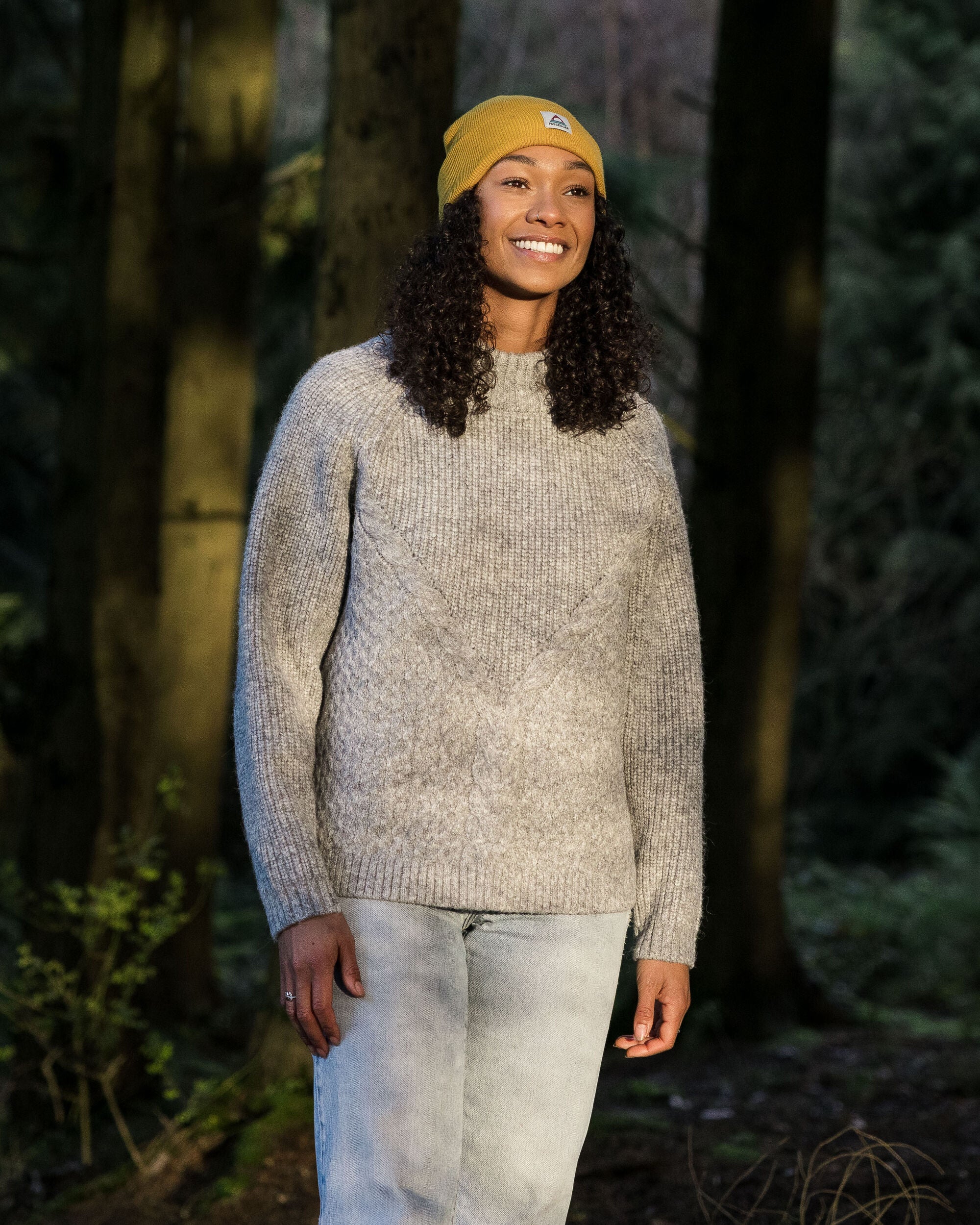 Cozy Cable Recycled Knitted Jumper - Grey Marl