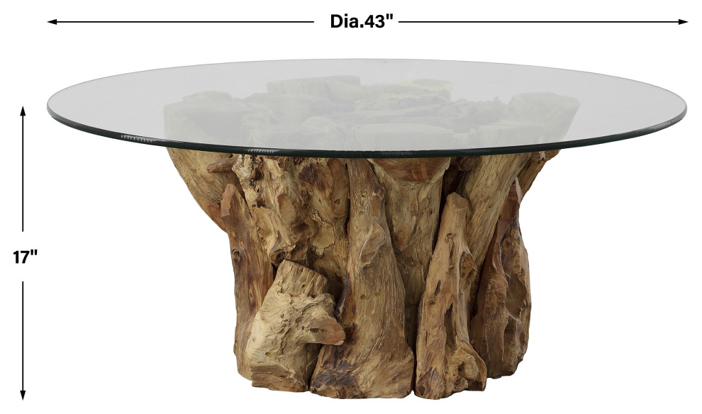 Uttermost Driftwood Glass Top Large Coffee Table   Rustic   Coffee Tables   by Modern Furniture LLC  Houzz