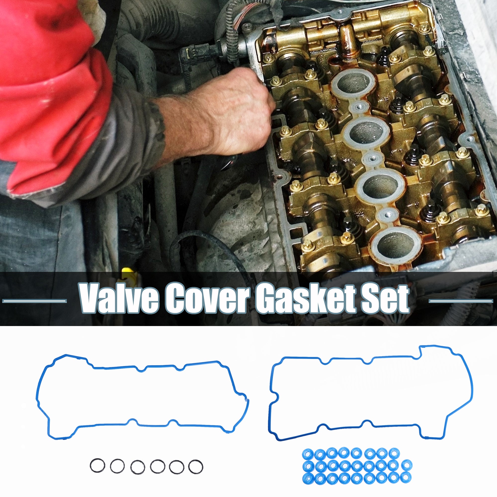 Valve Cover Gasket Set Replacement for Ford Escape 3.0L 183CID V6 DOHC 2006-2008