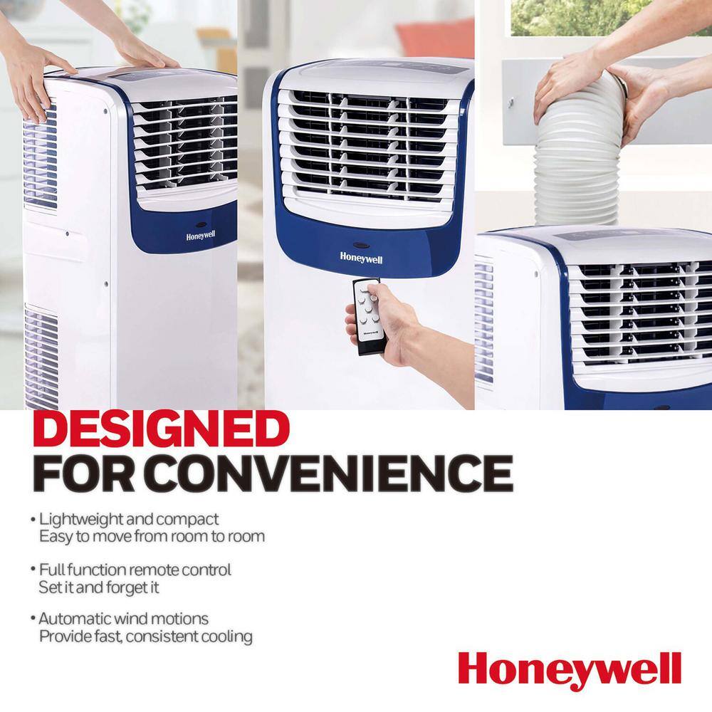 Honeywell 9100 BTU (ASHRAE)6100 BTU (SACC) Portable Air Conditioner in White and Blue MO08CESWB6