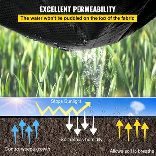 VEVOR 4 ft. x 300 ft. Weed Barrier 5.8 oz. Landscape Fabric Heavy-Duty Woven Grass Control Geotextile for Garden Black FCBY43005.8OZWK6GV0