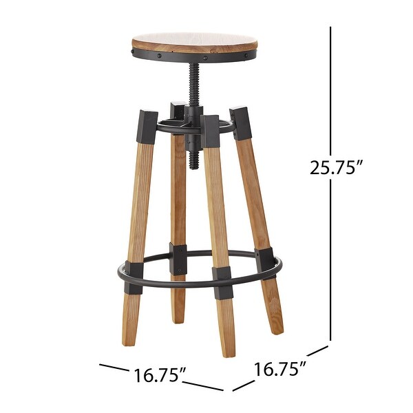 Grady 25-inch Rustic Wood Swivel Barstool by Christopher Knight Home