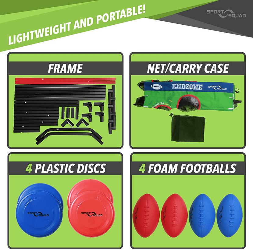 Sport Squad Endzone Challenge - 2-in-1 Football Toss and Flying Disc Toss - Backyard and Lawn Game for Indoor and Outdoor Use - Practice your Throwing Skills with this Football Target Carnival Game