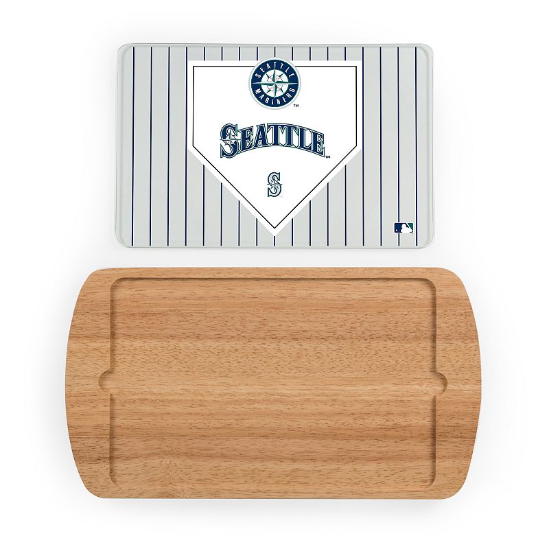 Picnic Time Seattle Mariners Billboard Glass Top Serving Tray