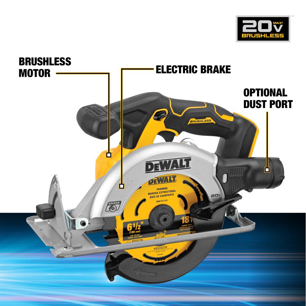 DEWALT 20V MAX Circular Saw and Drill Combo Kit with DEWALT POWERSTACK Compact Batteries