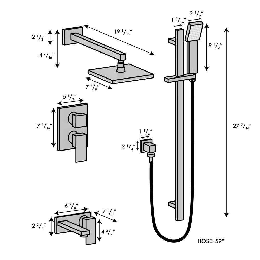 ZLINE Kitchen and Bath ZLINE Bliss Shower System in Matte Black (BLS-SHS-MB) BLS-SHS-MB