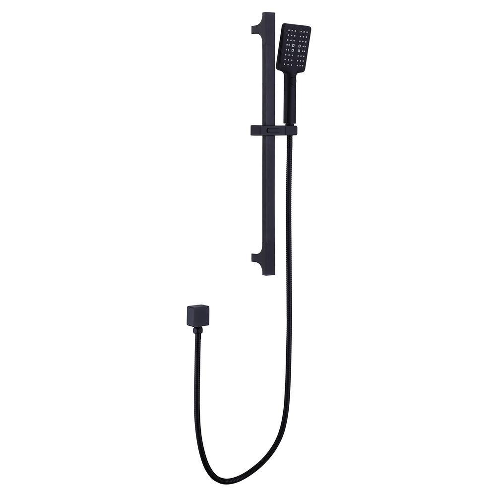 Hlihome 3-Spray Multifunction Slide Bar with Hand Shower in Matte Black RBDK-0890-MB