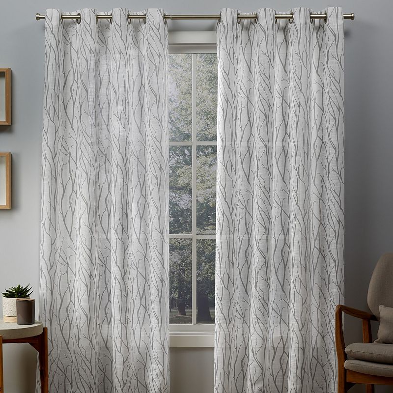 Exclusive Home 2-pack Oakdale Motif Textured Sheer Window Curtains