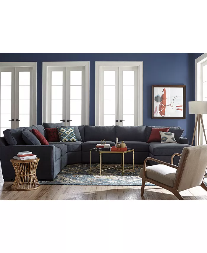 Furniture Radley 3-Piece Fabric Chaise Sectional Sofa