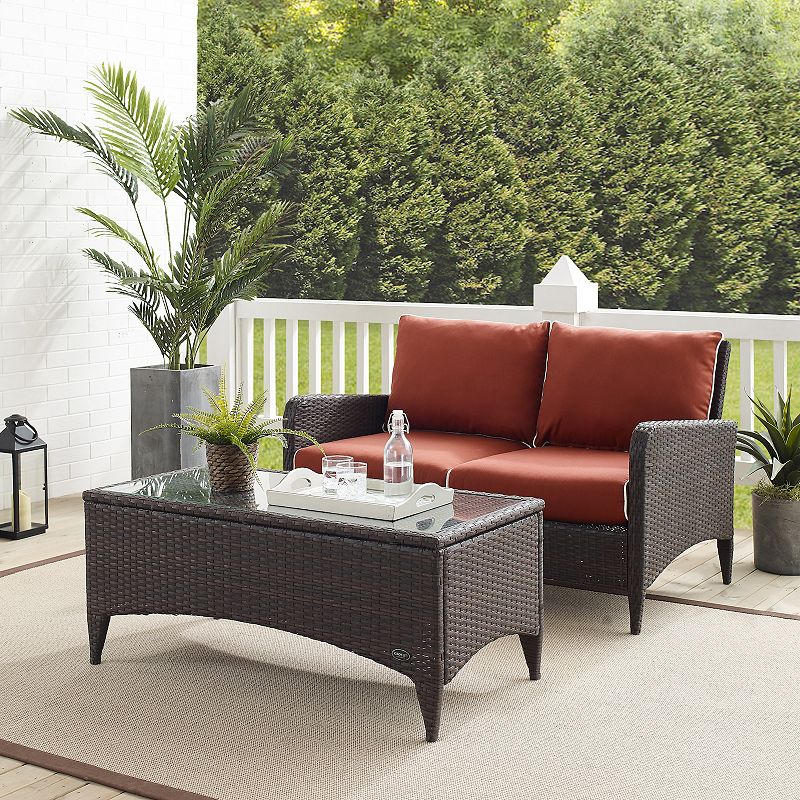 Crosley Kiawah 2-Piece Outdoor Wicker Conversation Set