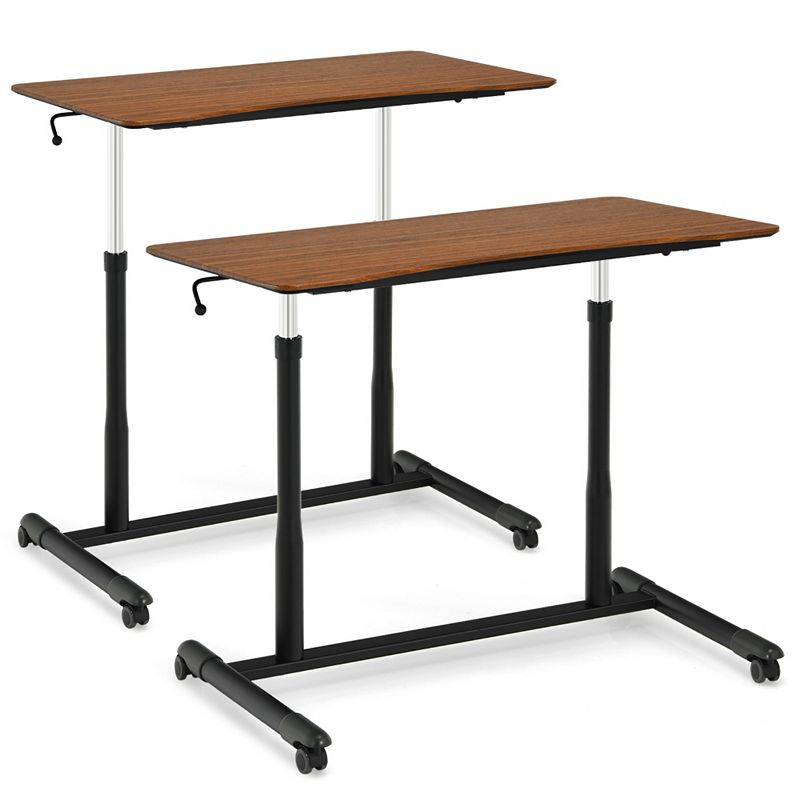 Height Adjustable Computer Desk Sit to Stand Rolling Table