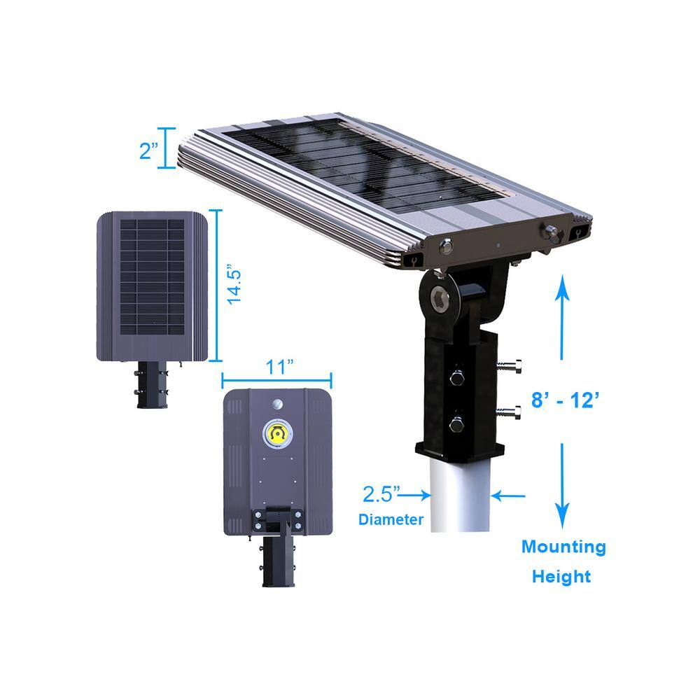 eLEDing Solar Power AI SMART 1600 Lumens Brown Motion Sensing Outdoor Integrated CREE LED Street Area Light EE810W-AI10