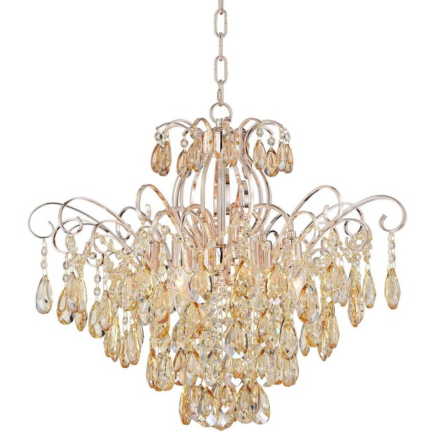 Wide French Crystal 6 light Fixture For Dining Room House Kitchen Island Entryway Bedroom