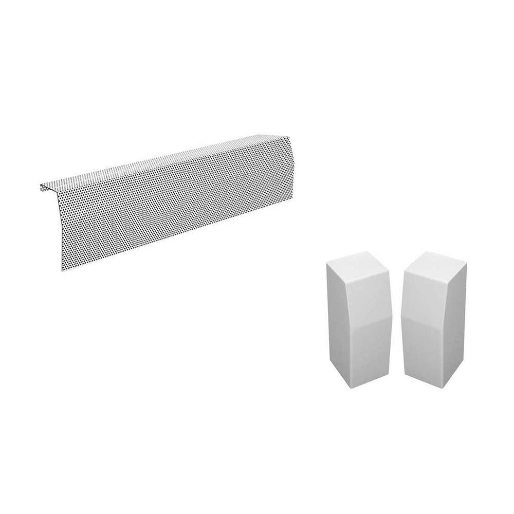 Baseboarders Premium Series 2 ft. Galvanized Steel Easy Slip-On Baseboard Heater Cover Left and Right Endcaps [1] Cover [2] Endcaps BB001-24-EC001 SET-WHT