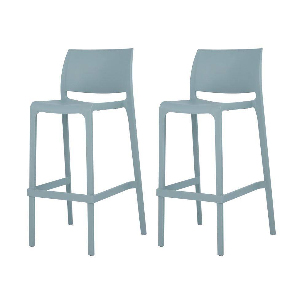 Lagoon Sensilla Baby Blue 40.60 in. Low Back Resin Stackable Bar Stool (Set of 2) 7211B9-BSLGS