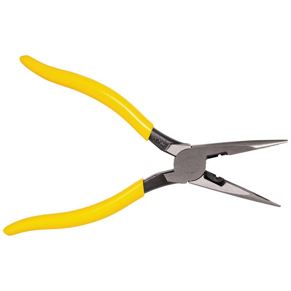 Klein Tools 8 in. Heavy Duty Long Nose Side Cutting Pliers for Wire Stripping D203-8N