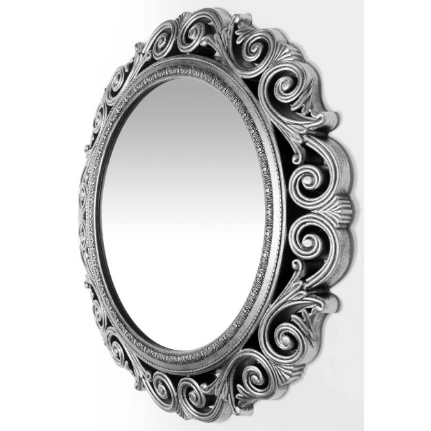 Round Wall Mirror Antique Silver Infinity Instruments