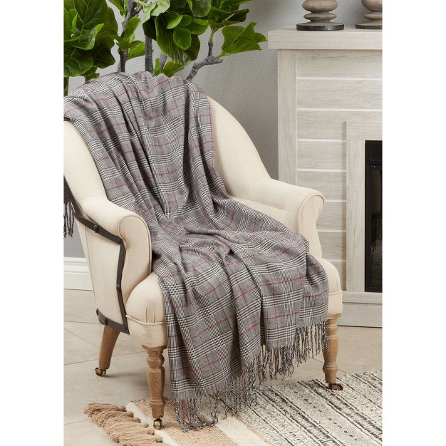 Traditional Plaid Throw Blanket Saro Lifestyle