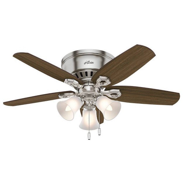 Builder Low Profile Ceiling Fan includes Led Light Bulb Hunter Fan