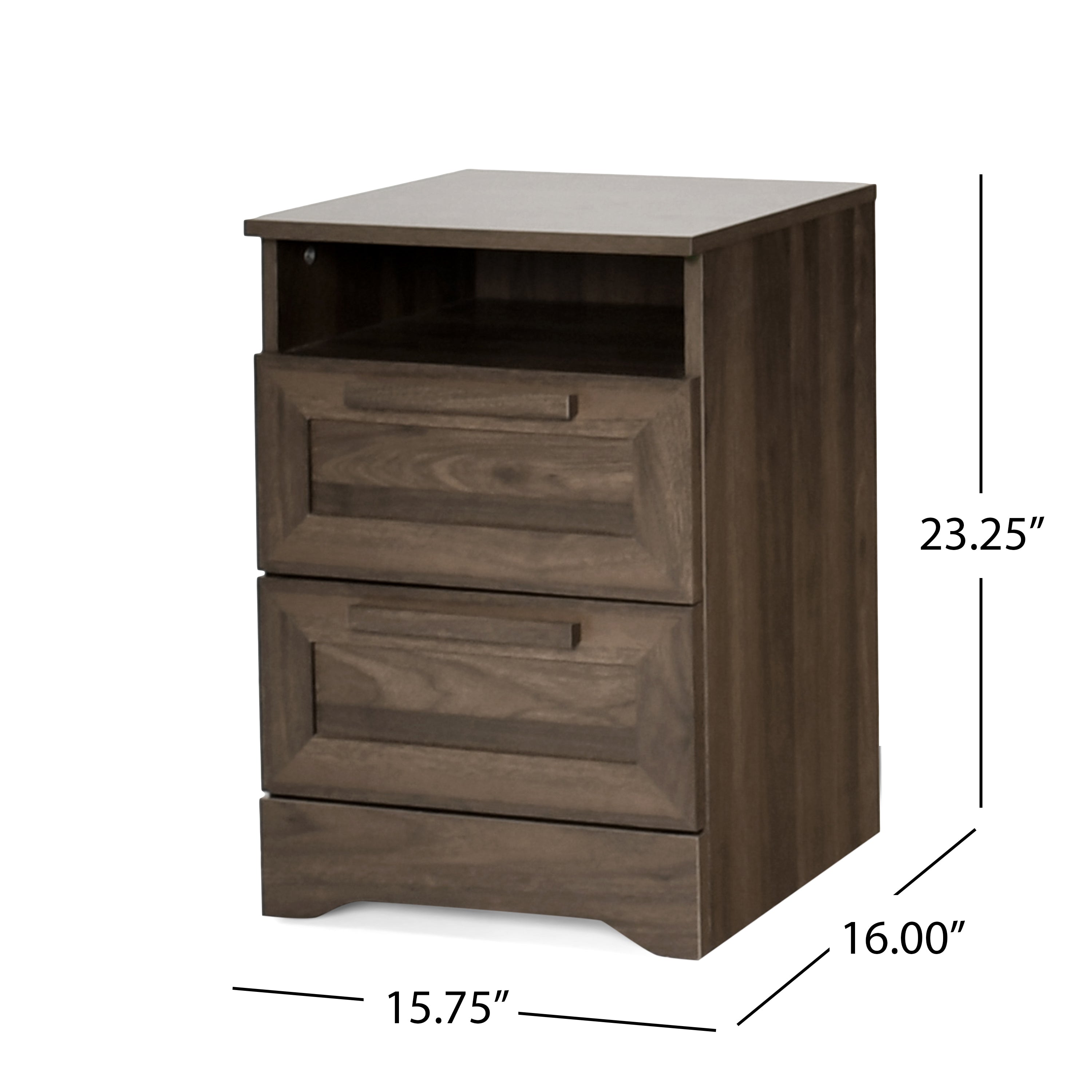 Broxon Rustic 2 Drawer Nightstands, Set of 2