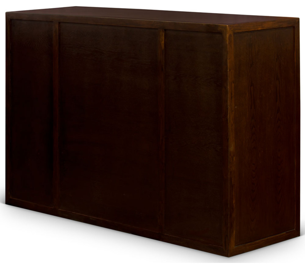 Dark Espresso Elmwood Bi Fold Door Chinese Ming Media Cabinet   Asian   Media Cabinets   by China Furniture and Arts  Houzz