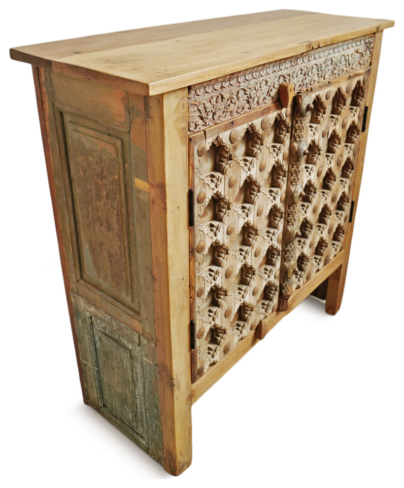 Consigned Amita Rustic Old Door Side Cabinet   Mediterranean   Accent Chests And Cabinets   by Design Mix Furniture  Houzz