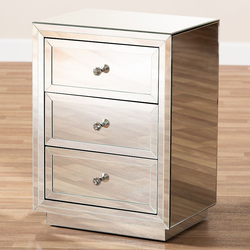 Baxton Studio Lina Mirror Nightstand