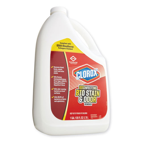 Clorox Disinfecting Bio Stain and Odor Remover | Fragranced， 128 oz Refill Bottle | CLO31910EA