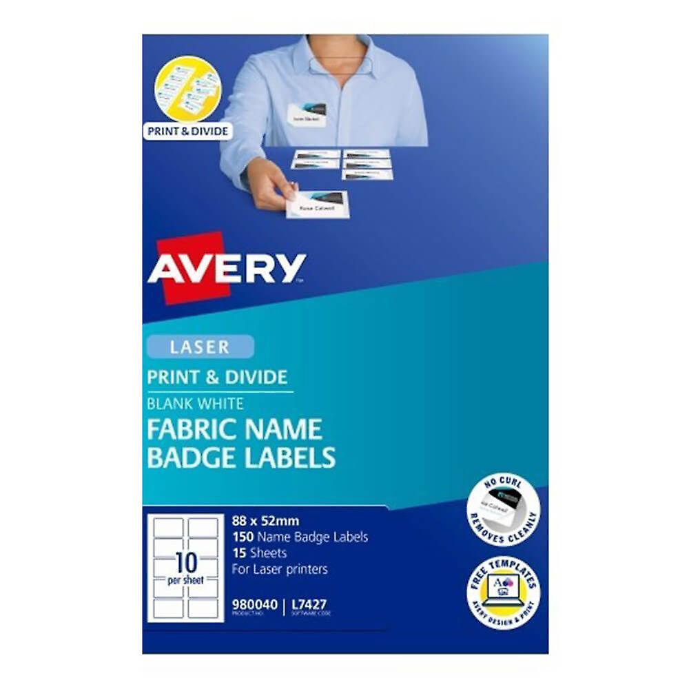 Avery Events and Branding Fabric Name Badge 15pk (10/sheet)