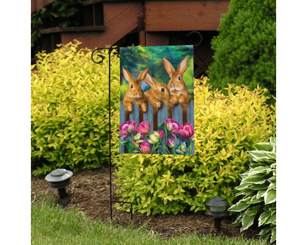 Briarwood Lane Garden Bunnies Spring Garden Flag Tulips Easter Ra