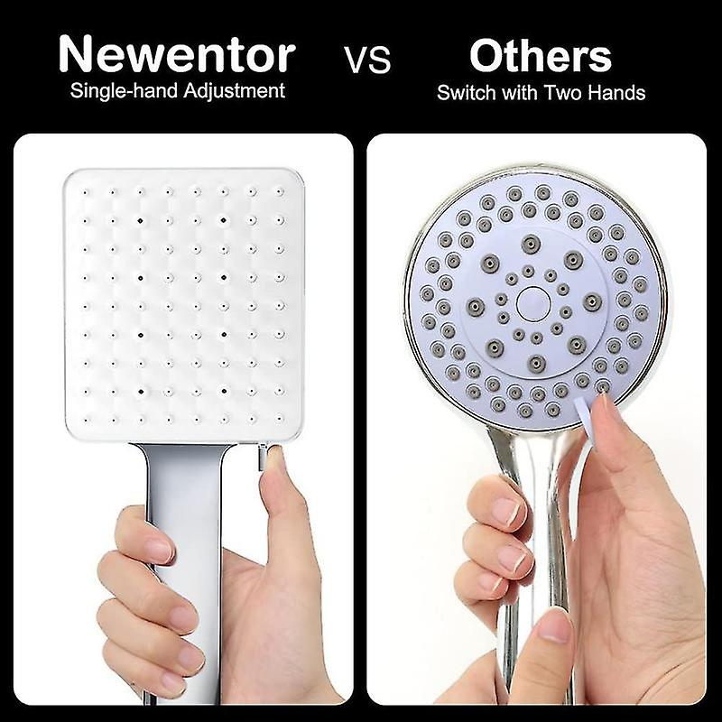 Newentor Shower Head Rain Shower， Hand Shower Shower Head Large， Water-saving Shower Head High Pressure， Shower Head With 6 Jet Types (shower Head Wit