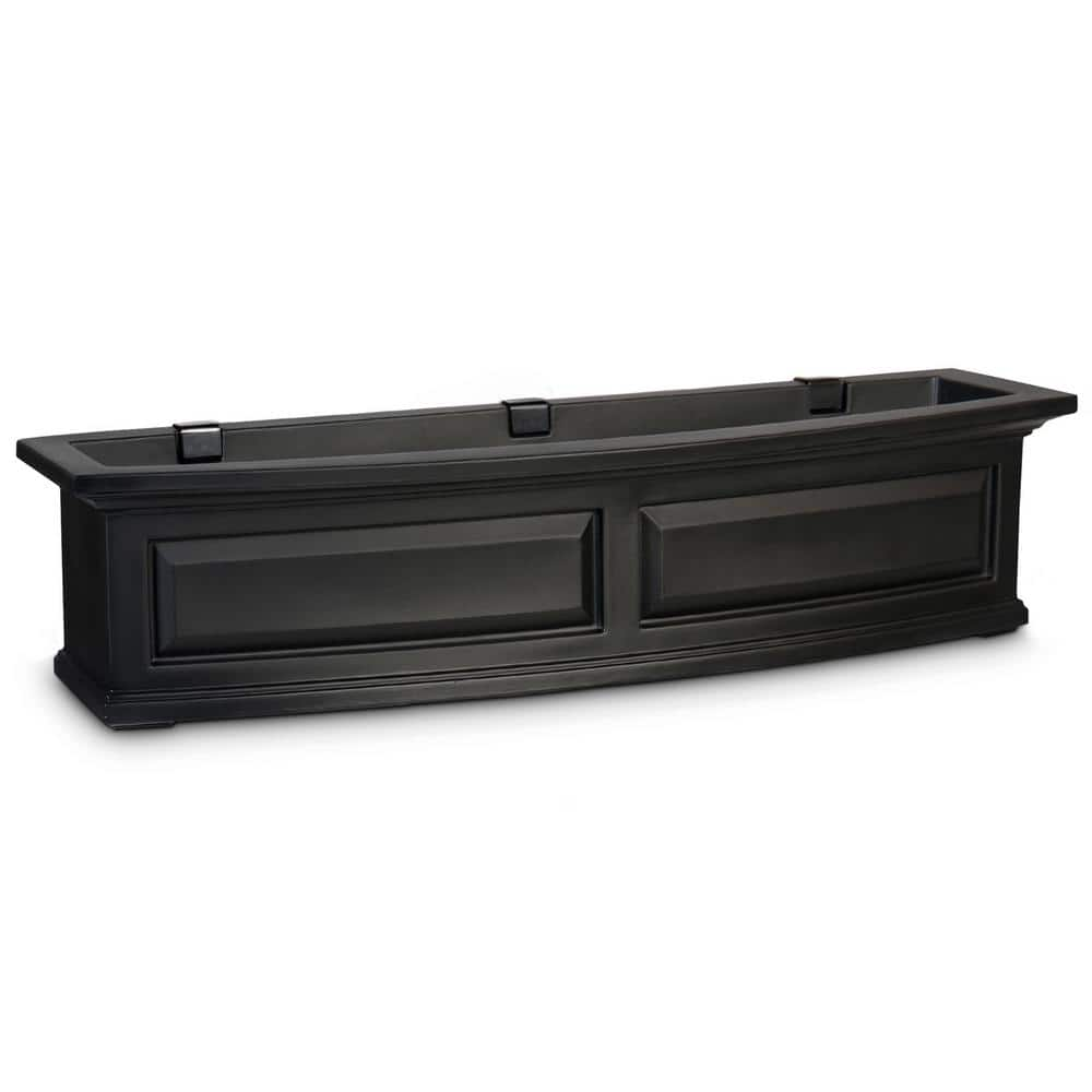 Mayne Nantucket 48 in. x 11.5 in. Self-Watering Black Polyethylene Window Box 4831-B