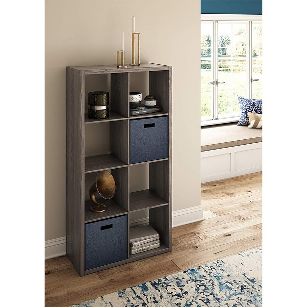 Closetmaid Bookcase Open Back 8 cube Storage Organizer Graphite Gray 2 Pack