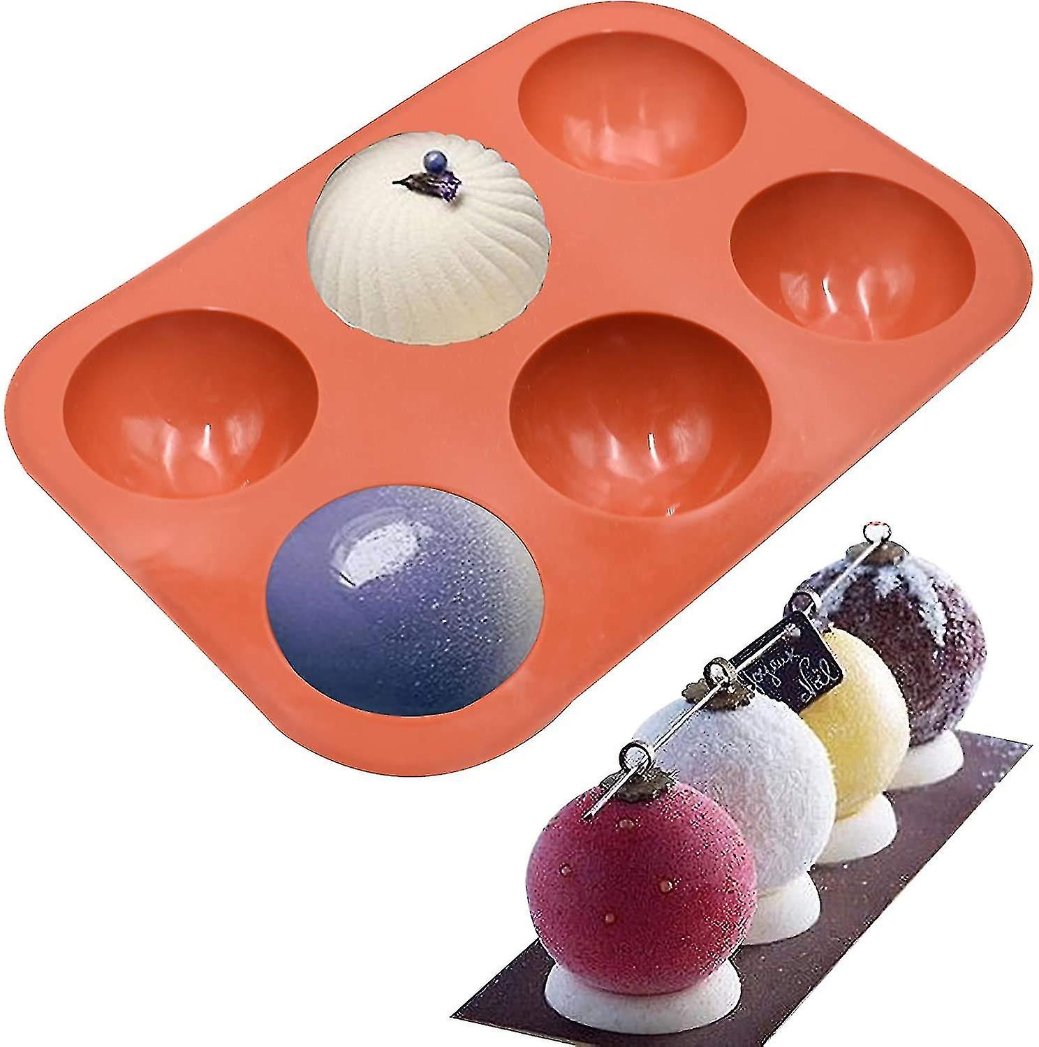 3pcs Semi Sphere Silicone Molds， 6-cavity Baking Mold Chocolate Moulds Round Shape Half Sphere Molds For Making