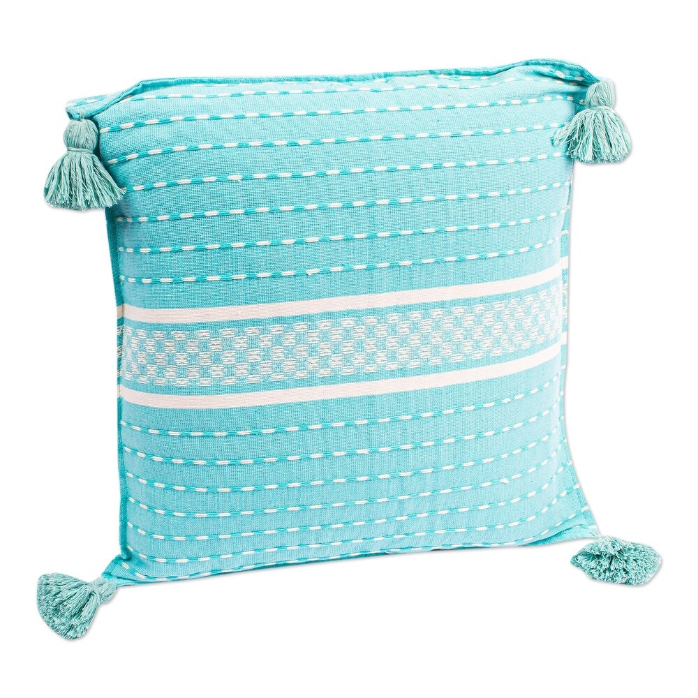 Novica Handmade Cool Pool Cotton Cushion Cover