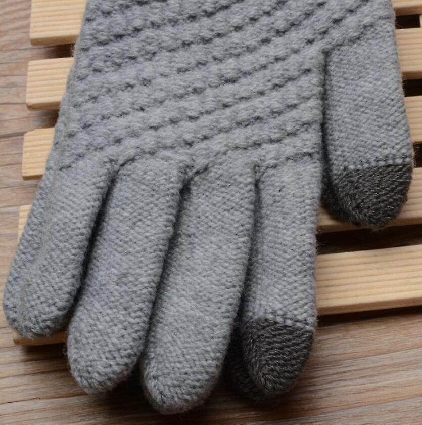 Winter Touch Screen Gloves Men Women Warm Skiing Ride Cashmere Knit Mittens Full Finger Rabbit 's Hair Magic Guantes Thick Luvas