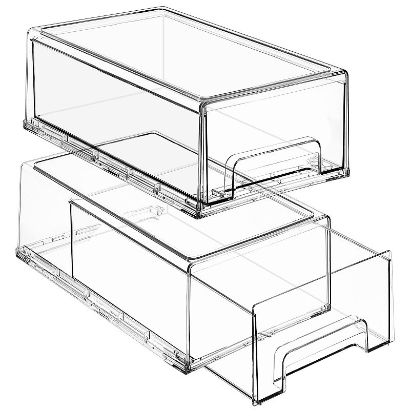 Medium Clear Stackable Pull Out Drawers