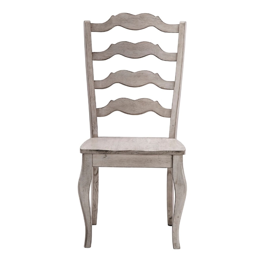 Sabera Shabby Chic Round X Base 7 piece Dining Set   French Ladder Back by iNSPIRE Q Classic