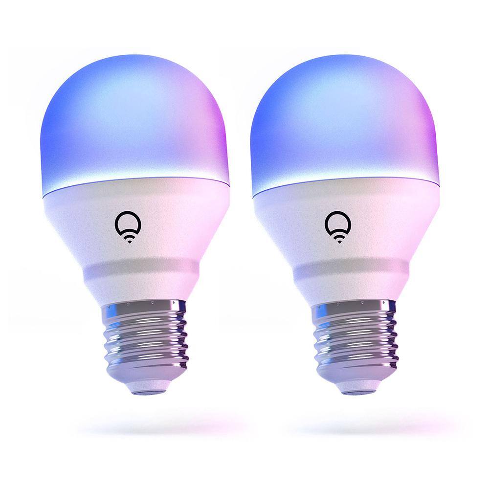 LIFX 60-Watt Equivalent A19 Multi-Color Smart WiFi LED Light Bulb Works with AlexaHey GoogleHomeKit Tunable White 2 Pack HB2L3A19LC08E26US