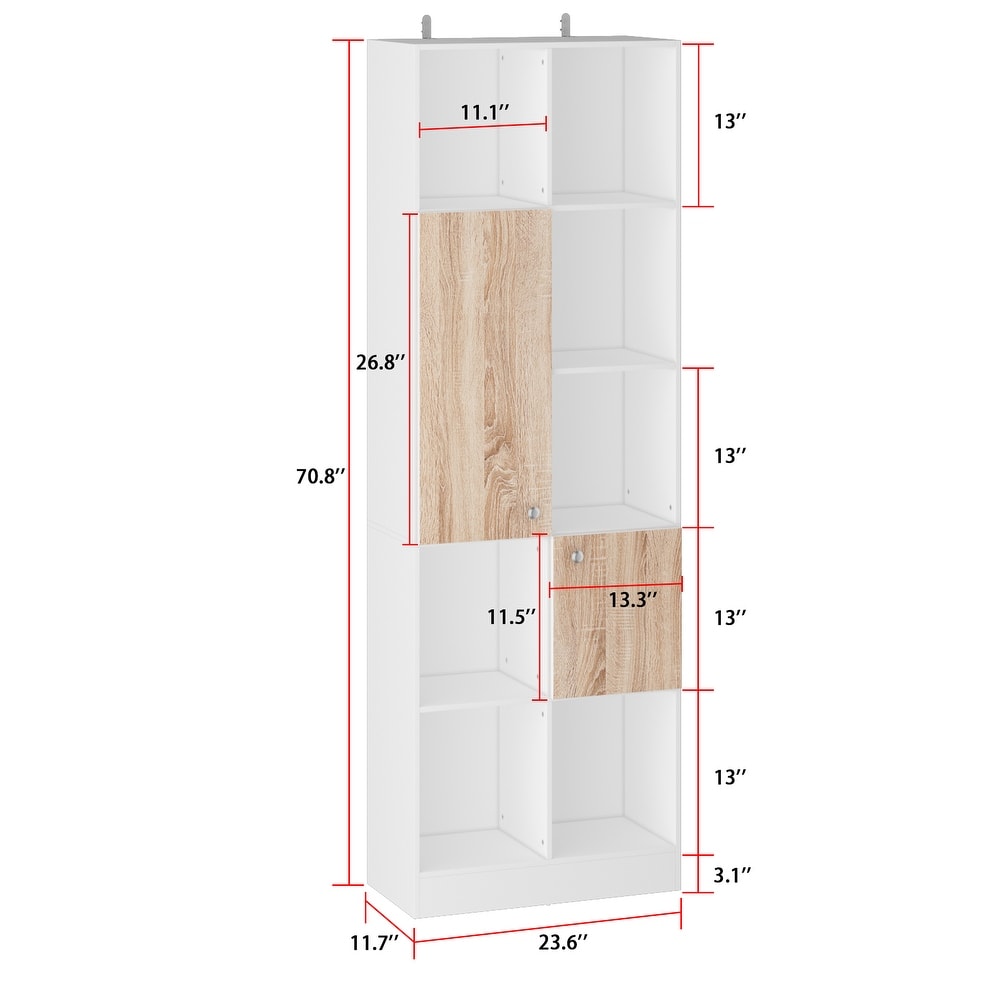 Modular Cabinet Elegance Pantry Bookcase Display Storage White Shelf