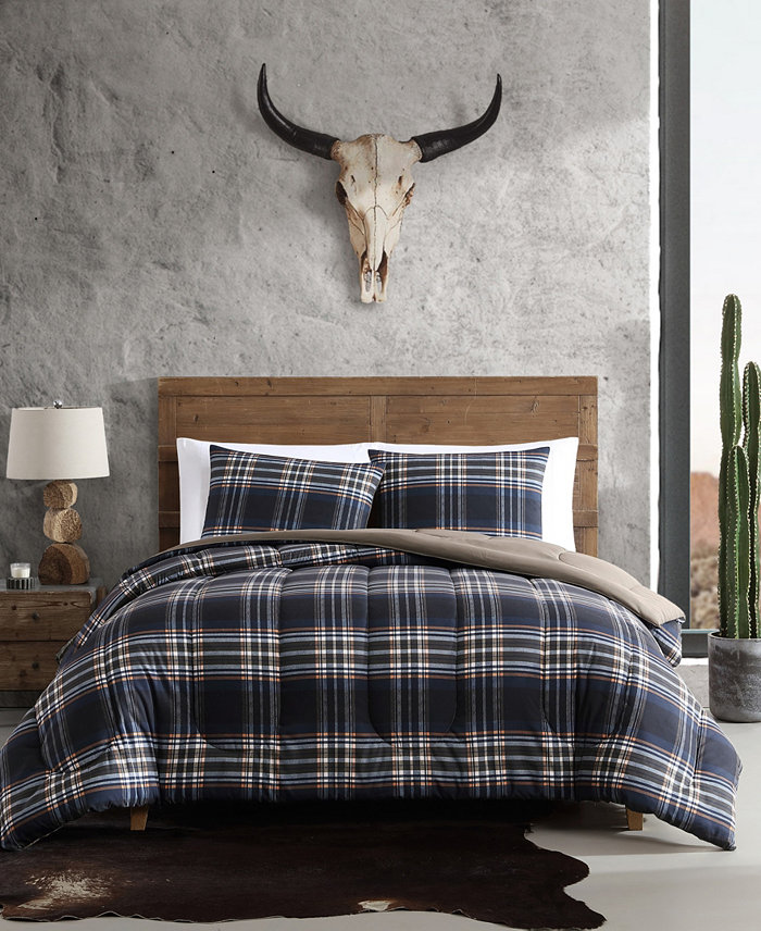 Wrangler City Flats Plaid Reversible Duvet Cover Set， King