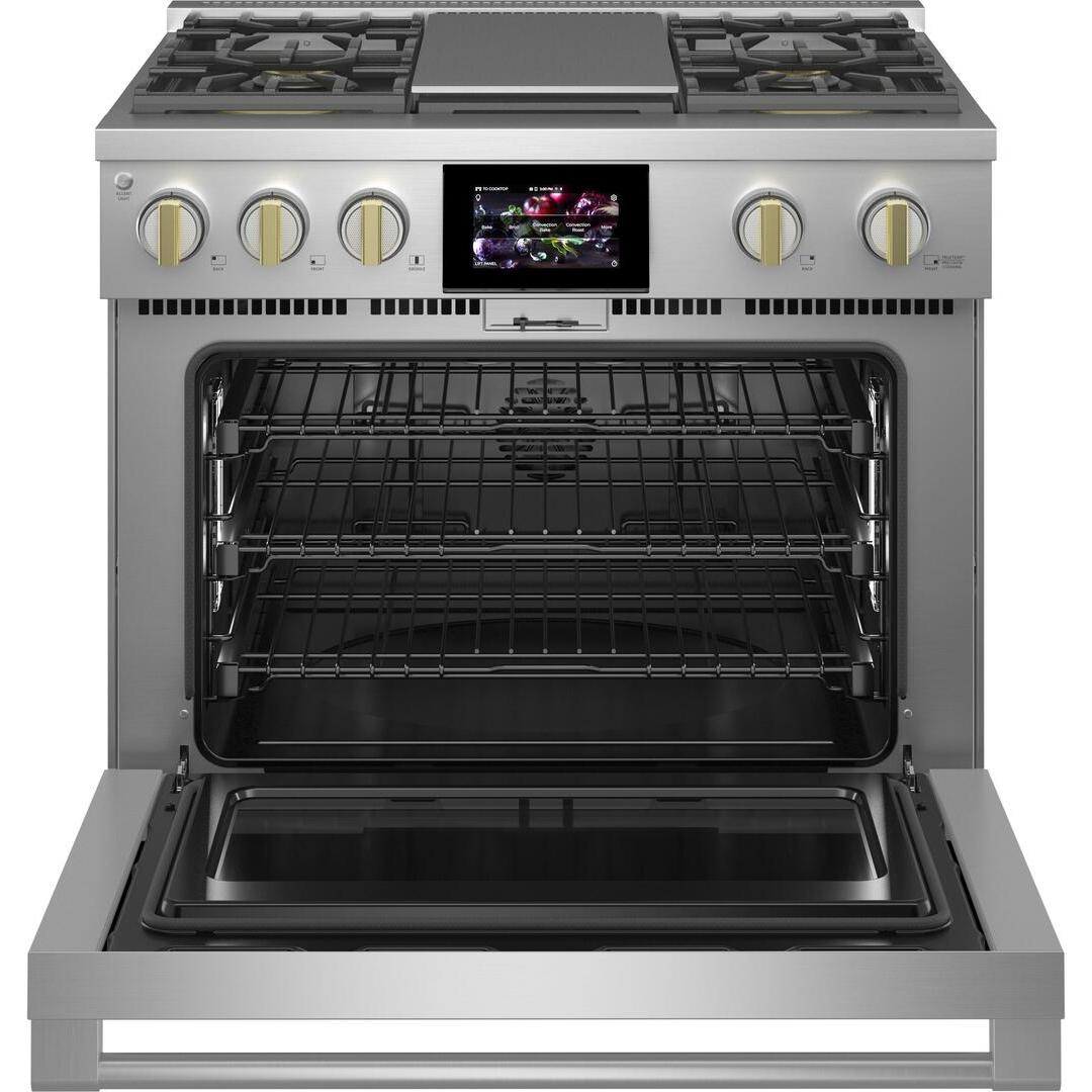 Monogram 36-inch Freestanding Dual-Fuel Range with True European Convection ZDP364NDTSS