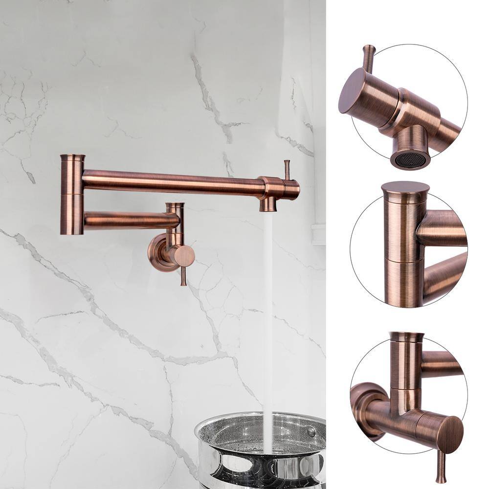 Akicon Wall Mount Pot Filler Faucet in Antique Copper AK98266-AC