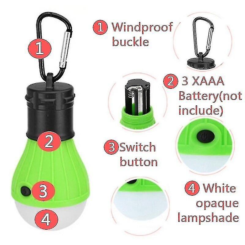 4pcs Led Camping Lamp Emergency Lights Portable Tent Lantern Waterproof Hanging Lights