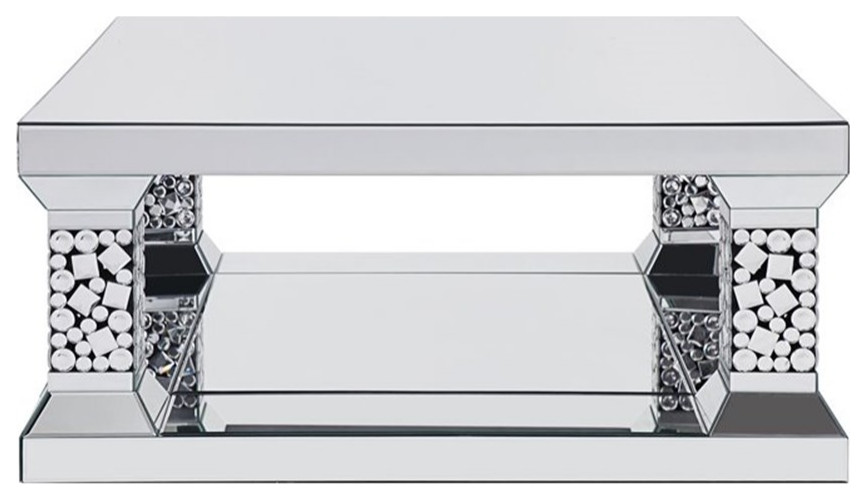 Acme Kachina Coffee Table in Mirrored and Faux Gem   Contemporary   Coffee Tables   by Homesquare  Houzz