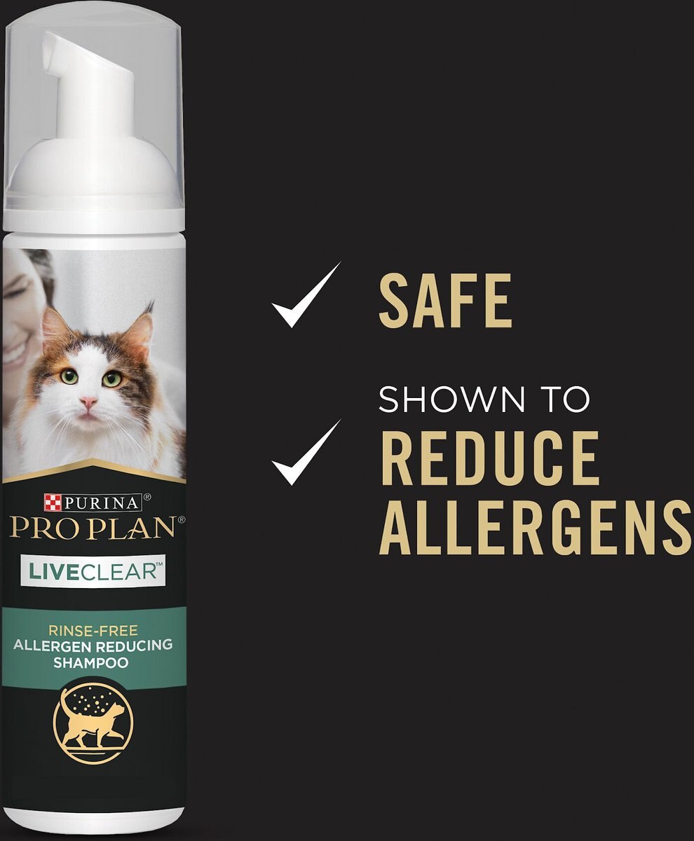 Purina Pro Plan LiveClear Rinse-Free Allergen Reducing Cat Shampoo Spray， 12.64-oz bottle