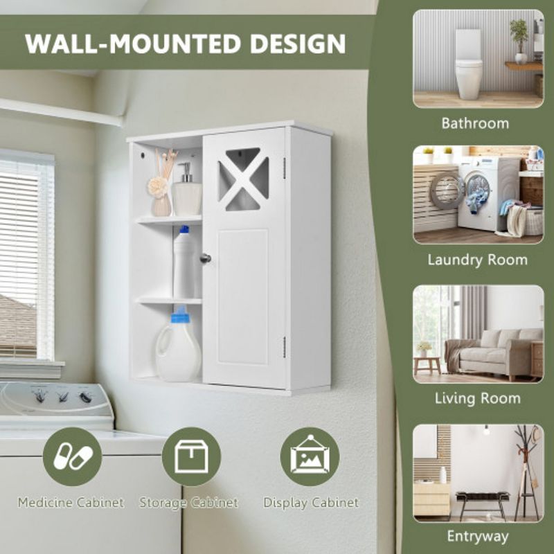 2-Tier Multipurpose Wall-Mounted Cabinet Bathroom Storage