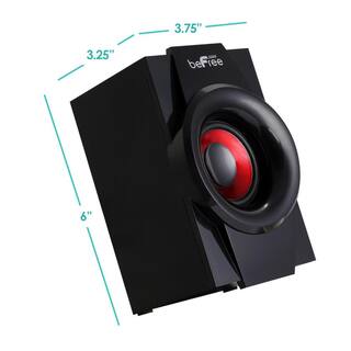 BEFREE SOUND 5.1-Channel Surround Sound Bluetooth Speaker System in Black and Red 98592794M