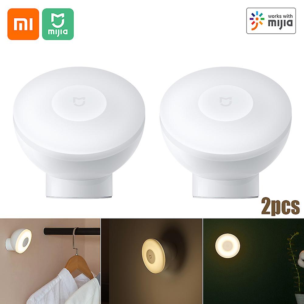 Xiaomi Mijia Night Light 2 Bt Version Magnetic Attraction Night Lamp 360 Rotating Adjustable Infrared Body Sensor Work With Mi Home App 2pcs No.225101